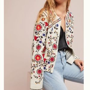 Anthropologie Kirian embroidered crop jacket